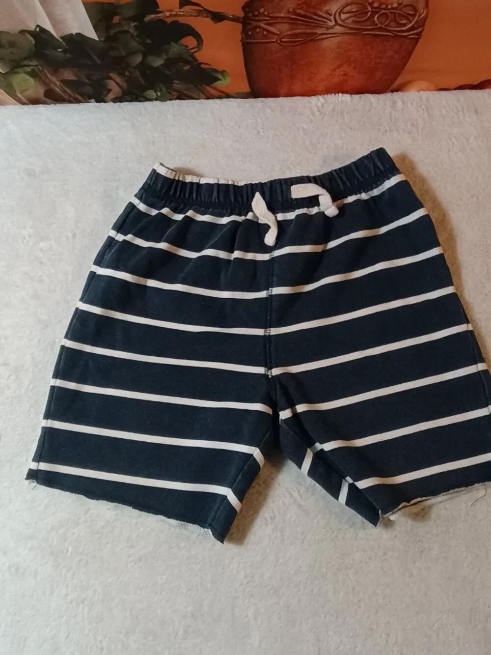 VGUC: The Children's Place Sz 4T Gray &  Blue Striped Shorts Pack Comfort Casual